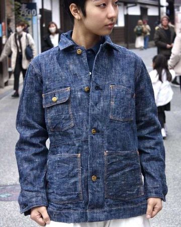 GZ-KSCA-G.ID 15oz Skein (Kase) Dyed Coverall (GREEN INDIGO),, small image number 10