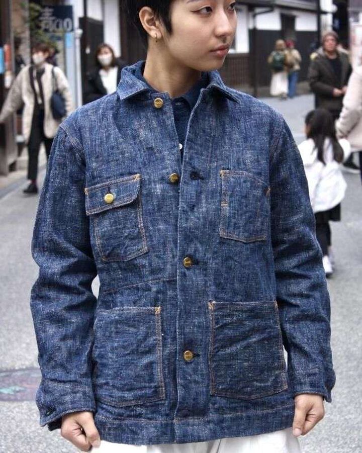 GZ-KSCA-G.ID 15oz Skein (Kase) Dyed Coverall (GREEN INDIGO),, medium image number 10