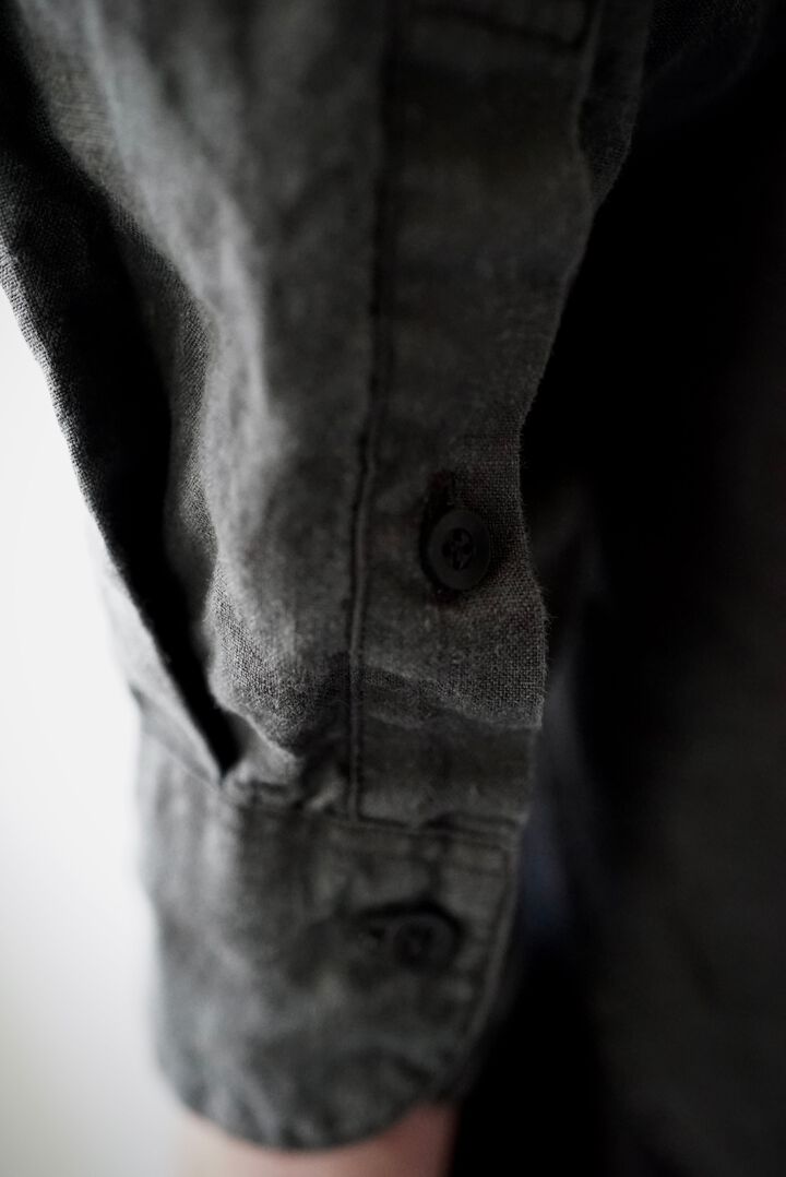 241SH08 ND-Linen Poplin / Granpa Shirts,LOGWOOD BLACK, medium image number 19
