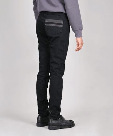MXJE1101 15.7OZ SELVEDGE BLACK DENIM NARROW TAPERED-One Wash-28,, small image number 9