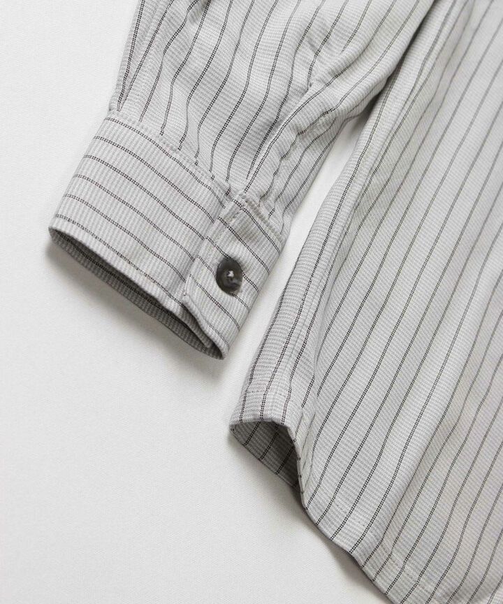 05-267 Stripe open collar shirt,BLK, medium image number 17