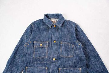 GZ-KSCA-G.ID 15oz Skein (Kase) Dyed Coverall (GREEN INDIGO),, small image number 2