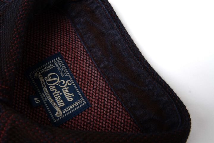 【Pre-Order】5755 13oz Bengara-dyed Sashiko Shirts,RED, medium image number 8