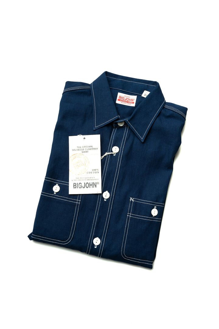 MS003R SELVEDGE CHAMBRAY SHIRT,NATURAL, medium image number 17