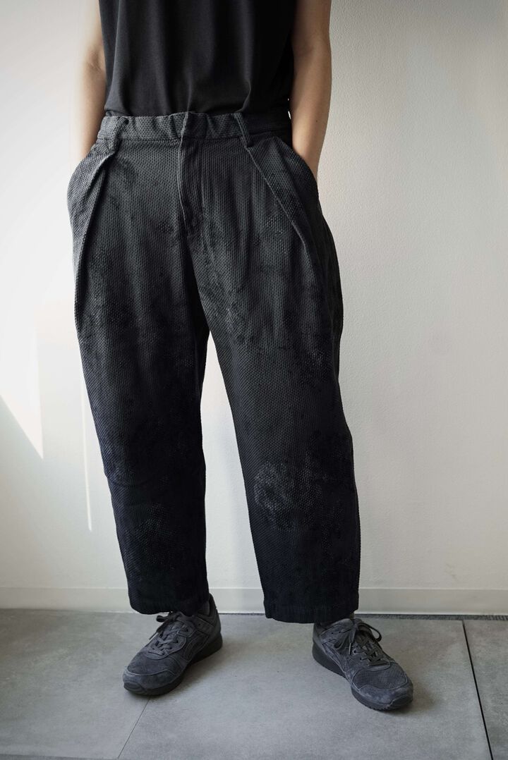 233PT20 Ancient Dyed Sashiko / W-Tuck Pants,LOGWOOD BLACK, medium image number 8