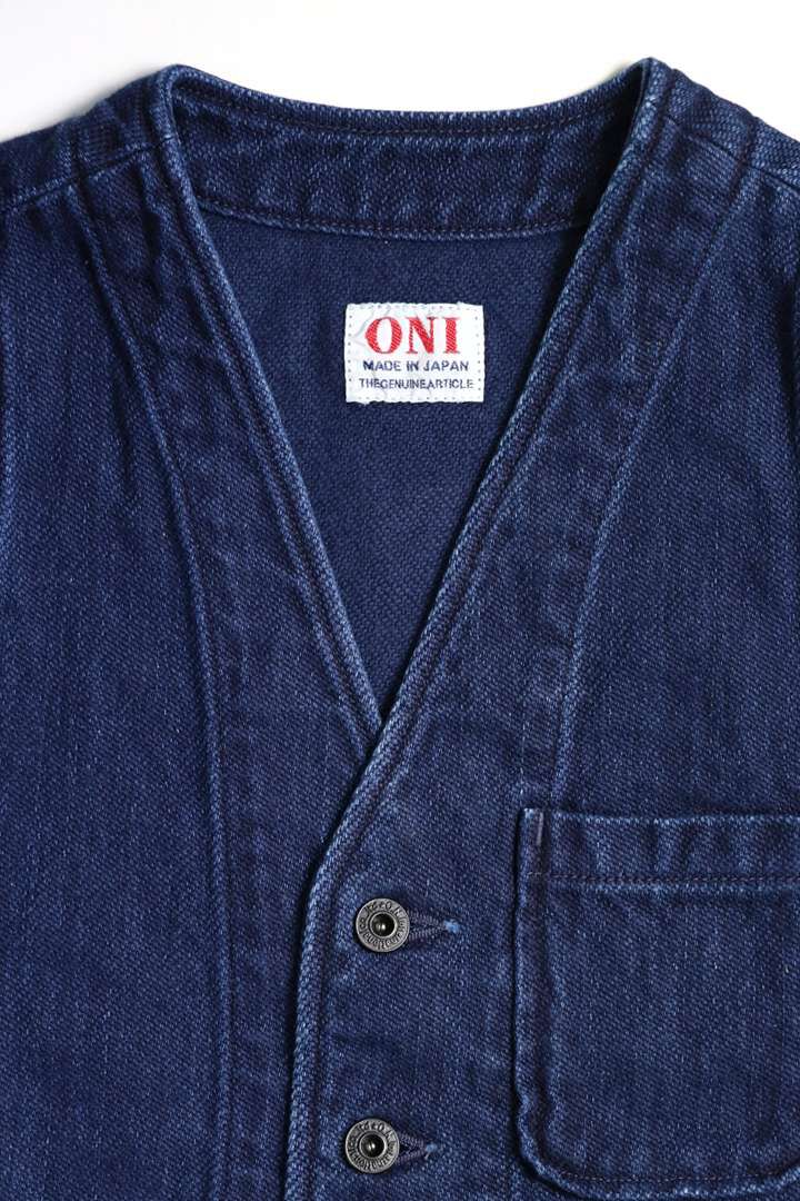 ONI05100-3x3IDT 3x3 Indigo Twill Bio Wash Vest,, medium