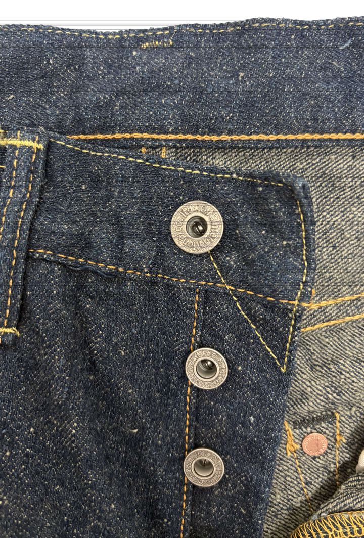 ONI902CCD-GOLV 15oz Crushed Concrete Denim Weft: Grayish Olive Kabuki Selvedge High rise Relax Tapered,, medium image number 4