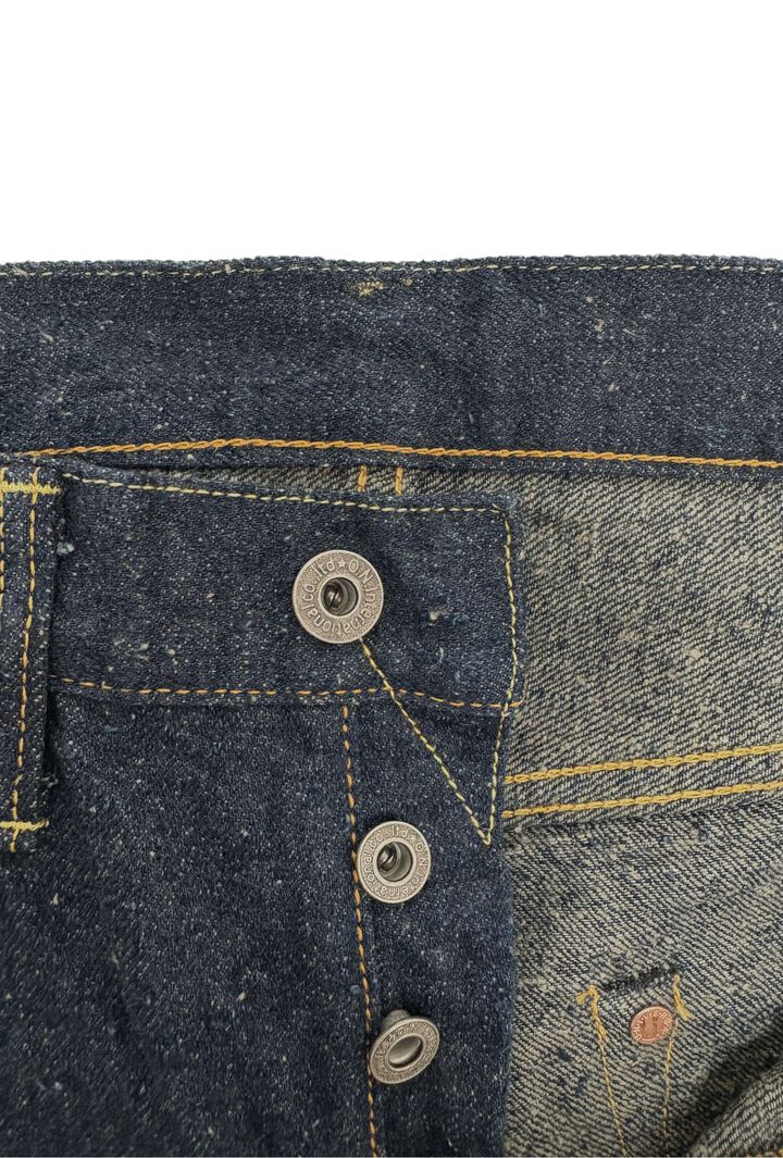 ONI222CCD-GOLV 15oz Crushed Concrete Denim Weft: Grayish Olive Kabuki Selvedge Super Wide Straight,, medium image number 4