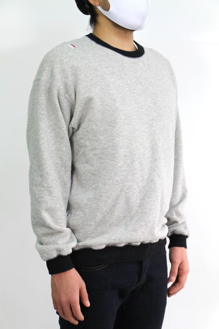 ZU1104K Loopwheeled Tsuri-ami grey 'ZUIEN' sweatshirt -M,, medium image number 3