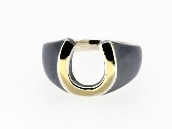 HYJK-244BK-BRS Brass Horseshoe Signet RG BK-BRS,, medium