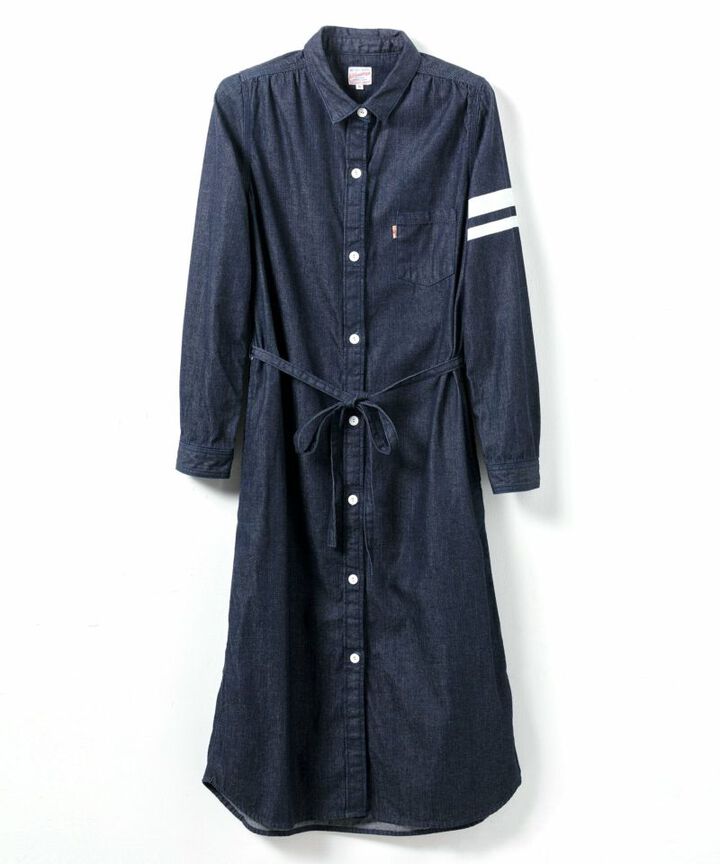 MZOP0104 8 ounces Going to Battle Label denim dress,, medium