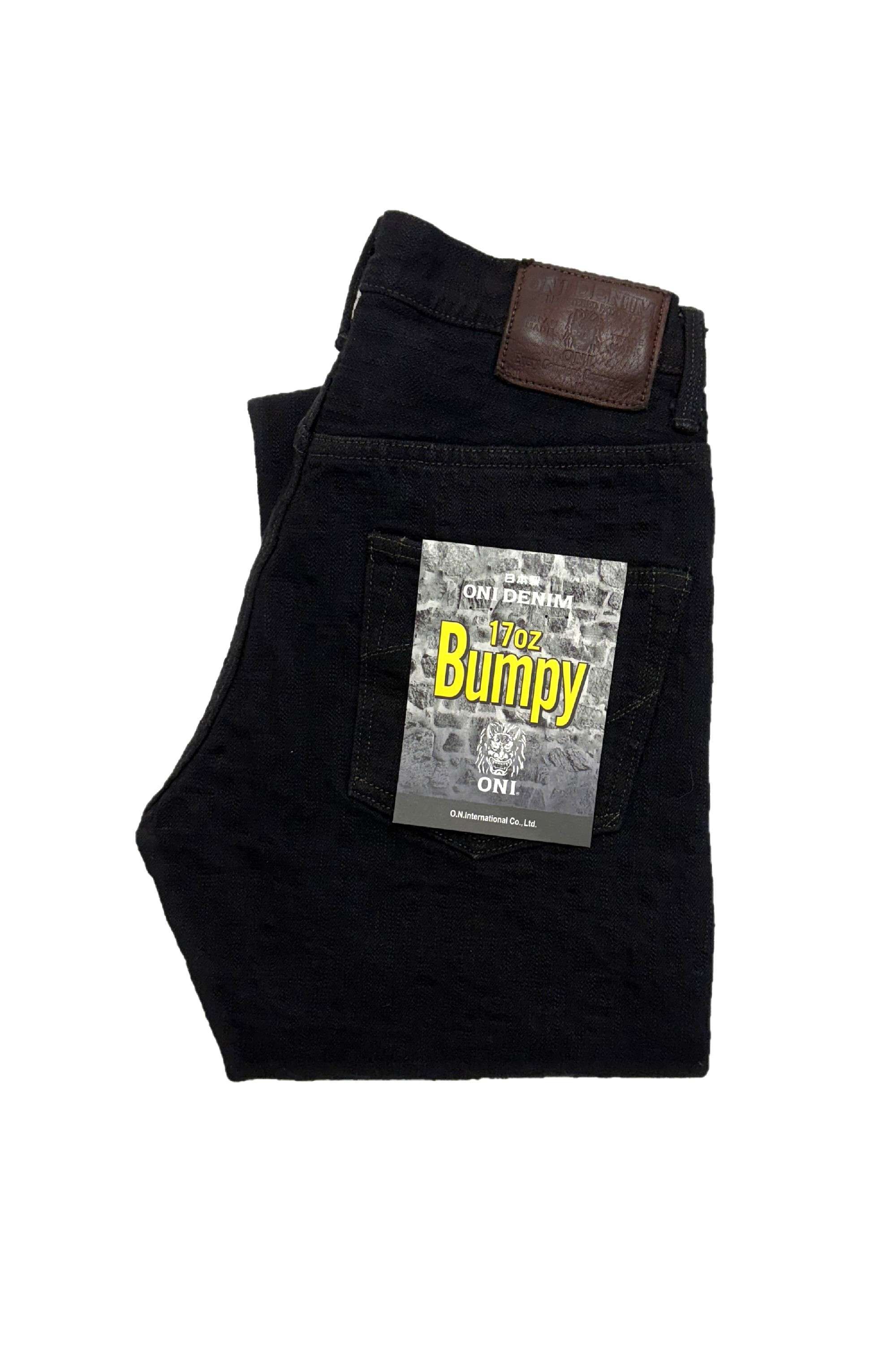 DENIMIO | ONI-277Bumpy-黒 (Black) 17oz Bumpy Denim Just Right Straight
