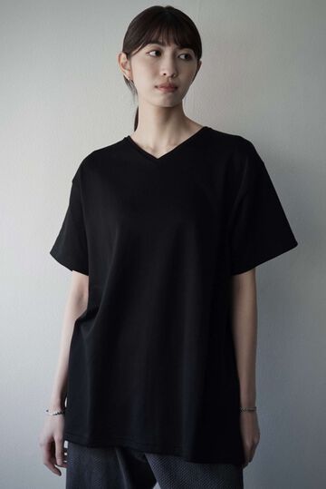 CAP708CS34 Super Soft Cotton / V_Neck Tee (BLACK),BLACK, small image number 0