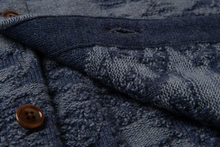 8184 Pig Camouflage Knit Cardigan,NAVY, medium image number 4