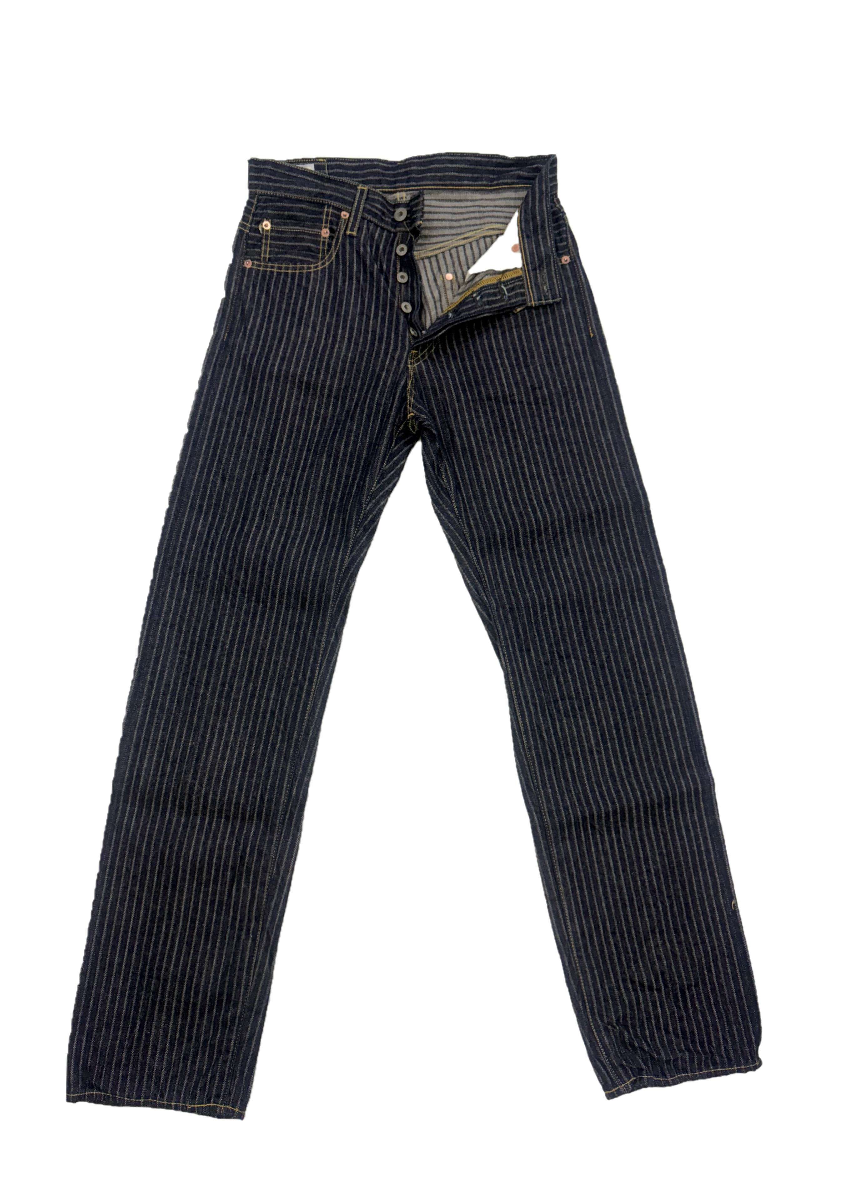 DENIMIO | ONI-266-HJS Drop Needle Jacquard Stripe Relax Straight