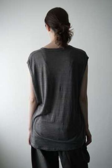 CAP709CS16 Feather Linen Jersey / Loosey Tank_Top-Ⅱ (SMOKE GRAY),GRAY, small image number 18