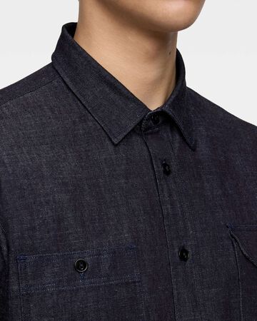 MMLS3001 8oz TRIPLE STITCH L/S DENIM SHIRT(TWO STRIPES),INDIGO, small image number 3
