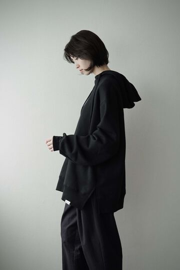 【CAPERTICA】CAP707CS38 Suvin Cotton Urake / Slit Hoodie,BLACK, small image number 4