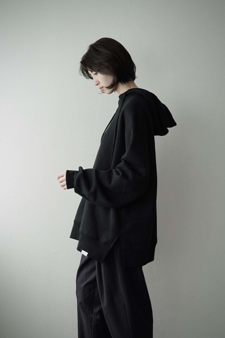 【CAPERTICA】CAP707CS38 Suvin Cotton Urake / Slit Hoodie,BLACK, medium image number 4