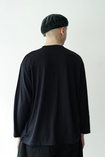 【CAPERTICA】CAP707CS14 Super140s Washable Wool DC_jersey / L/S FootBall Tee,DARKNESS, small image number 7