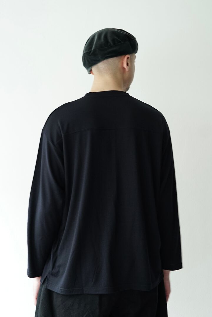 【CAPERTICA】CAP707CS14 Super140s Washable Wool DC_jersey / L/S FootBall Tee,MIDNIGHT, medium image number 3