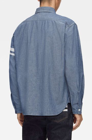 MMLS3000 TRIPLE STITCH L/S CHAMBRAY SHIRT(TWO STRIPES),INDIGO, small image number 2