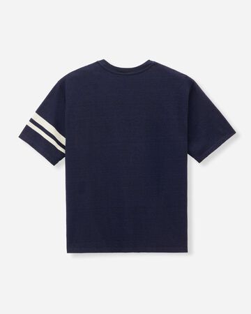 MXTS6002 YARN DYED SHORT SLEEVE T-SHIRT DISCHARGE PRINT,INDIGO, small image number 4