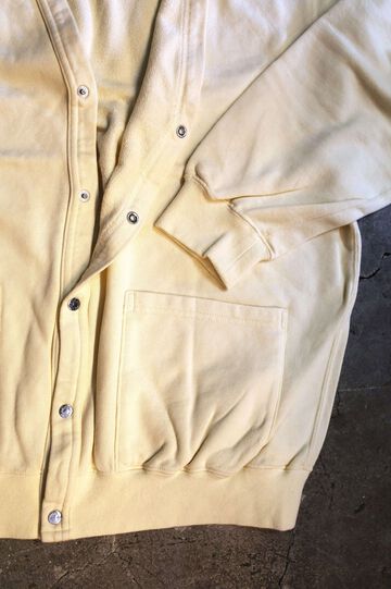 01-0043 LIGHT WEIGHT FRENCH TERRY SWEAT SHIRT CARDIGAN (43  PALE YELLOW),, small image number 3