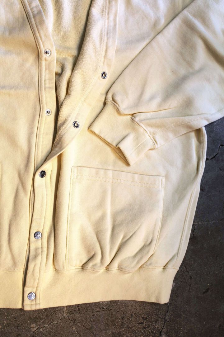 01-0043 LIGHT WEIGHT FRENCH TERRY SWEAT SHIRT CARDIGAN (43  PALE YELLOW),, medium image number 3