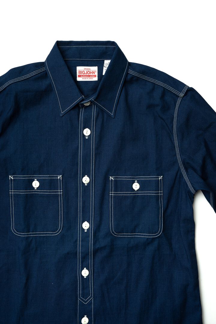 MS003R SELVEDGE CHAMBRAY SHIRT,NATURAL, medium image number 10