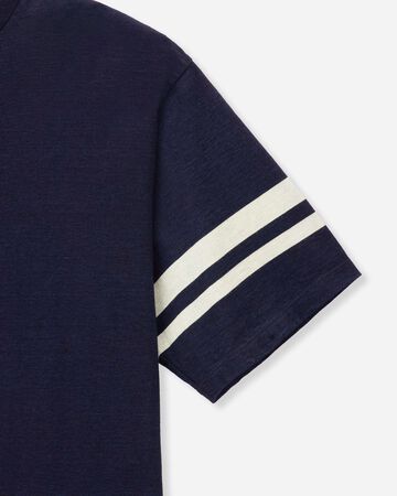 MXTS6002 YARN DYED SHORT SLEEVE T-SHIRT DISCHARGE PRINT,INDIGO, small image number 6