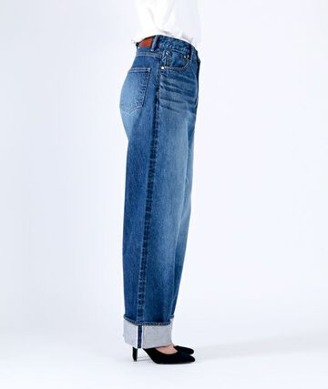 UP127305 High Waist Straight Bardot / 12oz Selvedge Denim-BLU-24,BLU, small image number 4