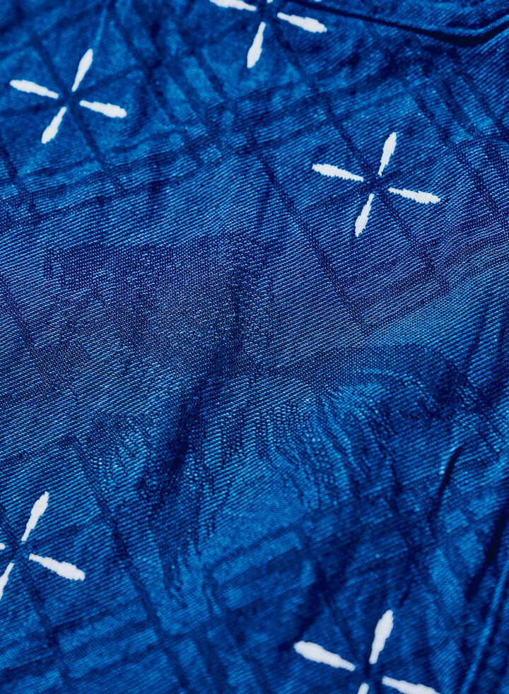 SSS25-02 Narihirabishi Goldfish Pattern Jacquard Work Shirt,, medium image number 5