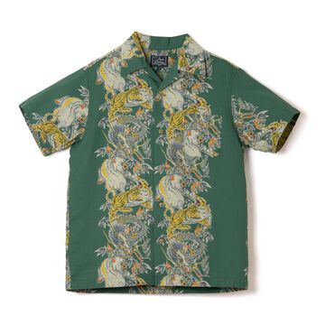 5721 Tornado Pig Aloha Shirt,GREEN, small image number 0