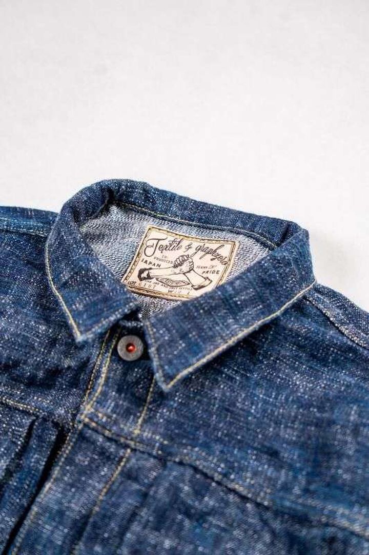 GZ-SKGJ1ST-GRN 15oz Skein (Kase) Dyed JEAN JACKET -WWII 1ST- (GREEN INDIGO),, medium image number 2