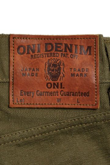 ONI246-OLOL 12oz weft and warp sulfur dyed olive Denim Neat Straight,, small image number 1