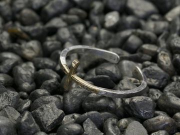 HYO-245BRS Brass Narrow Cross RING,, small image number 5