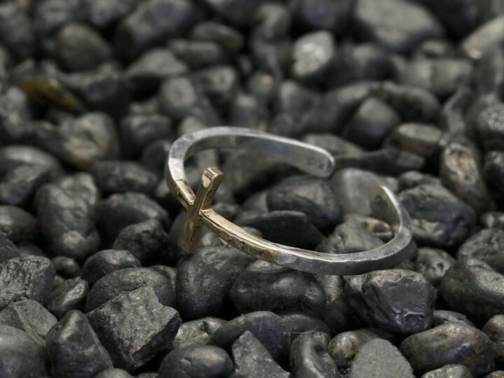 HYO-245BRS Brass Narrow Cross RING,, medium image number 5