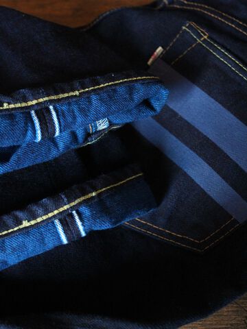 DE004 denimio collab. original cobalt blue selvedge 14oz slim tapered,, small image number 17