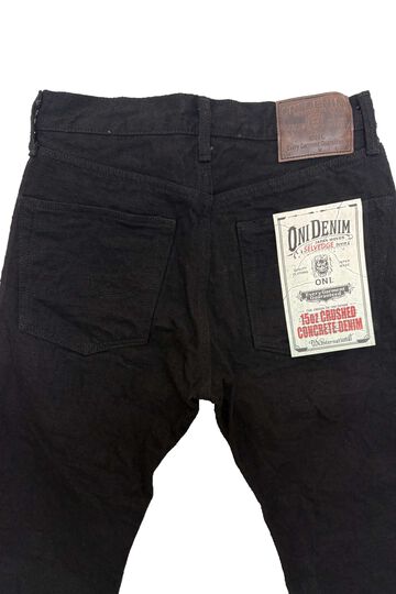 ONI288CCD-BKBK 15oz Crushed Concrete Denim Black x Black Kabuki Selvedge Regular Straight,, small image number 2