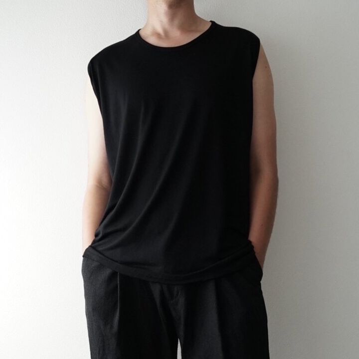 【CAPERTICA】CAP706CS29 Washable Wool Tank Top-BLACK-2,BLACK, medium image number 31