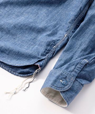 MS044 5oz Original selvage chambray work shirts-RED-46,RED, small image number 5