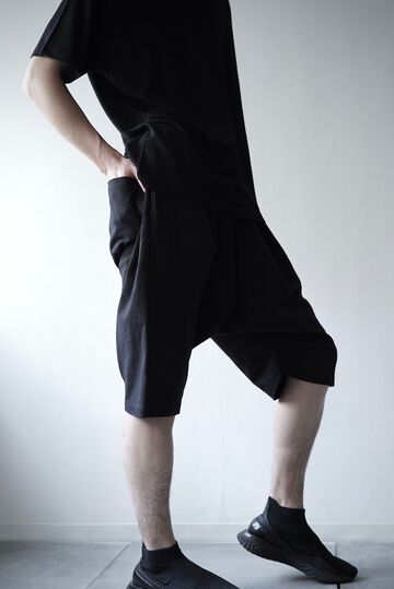 【CAPERTICA】CAP706PT33-BD Barathea Cloth / Sarrouel Shorts,BLACK, small image number 3