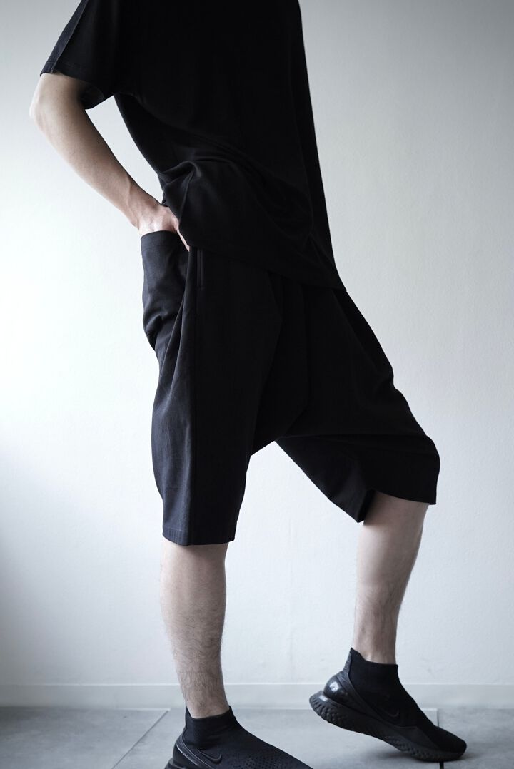 【CAPERTICA】CAP706PT33-BD Barathea Cloth / Sarrouel Shorts,BLACK, medium image number 3