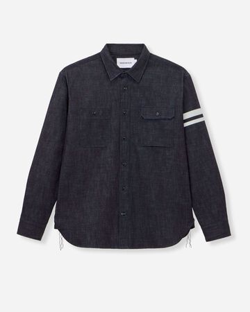 MMLS3001 8oz TRIPLE STITCH L/S DENIM SHIRT(TWO STRIPES),INDIGO, small image number 4