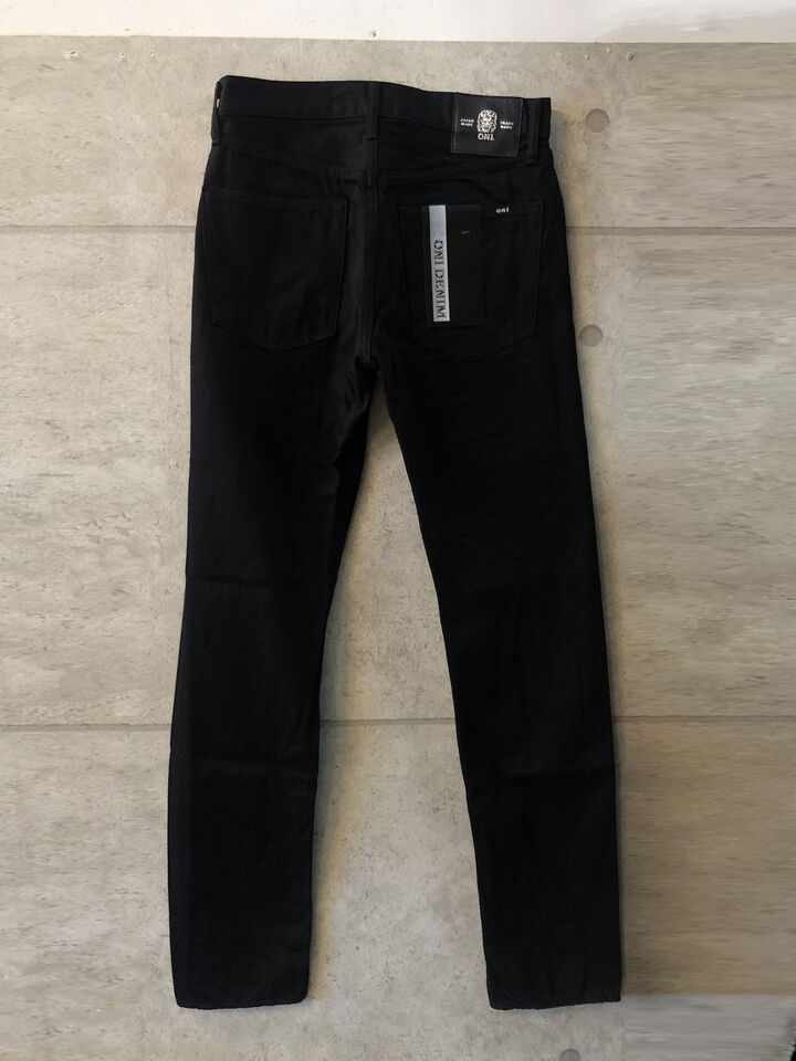 ONI286-13BK 13oz Jet Black Denim Neat Straight