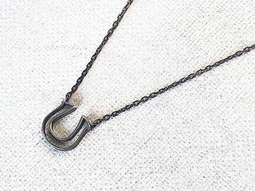 HYJK-131SV Silver Cookie Cutter Horseshoe Necklace,, small image number 1