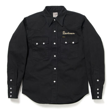 5683S Western Twill Shirt-BLACK-40,BLACK, small image number 3