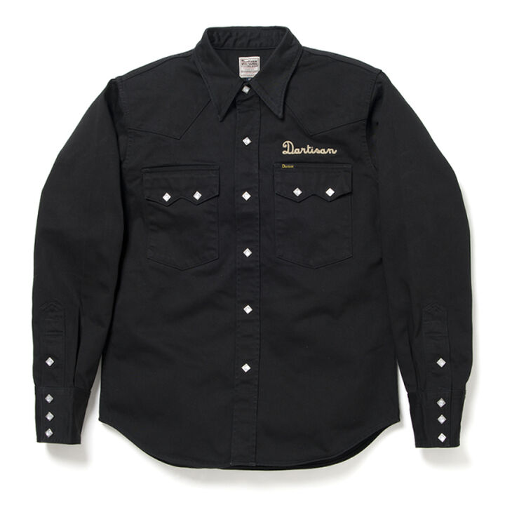 5683S Western Twill Shirt-BLACK-40,BLACK, medium image number 3