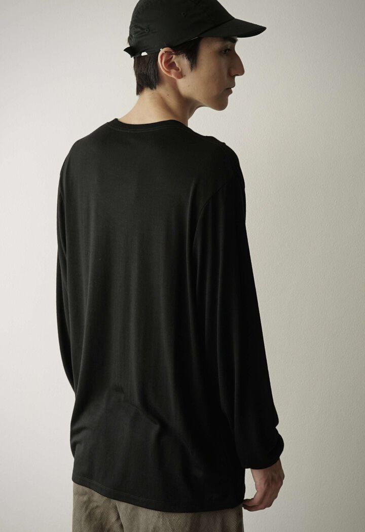 【CAPERTICA】CAP708CS22 Super120s Washable Wool Jersey /Vneck L/S Tee,SHIGOKU-IRO, medium image number 10